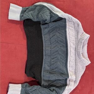 Colorblock Cable Knit Sweater